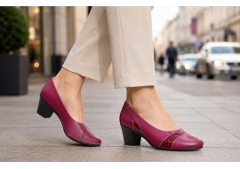 Pantofi dama eleganti piele naturala grena P36XGR